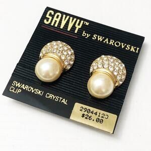 Vintage Savvy by Swarovski Mushroom Earrings NOS